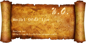 Weibl Ofélia névjegykártya